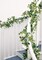 5.91FT Artificial Eucalyptus Garland with Flowers, Fake Rose Gypsophila Garland, Faux Floral Garland Greenery Garland for Wedding Home Party Craft Art Table Runner Decor (White, 1)